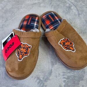 NFL Team‎ Slippers, Chicago Bears Embroidered, Brown, Orange/Navy-Mens SM